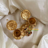 Gold Look Alike Temple Kumkum Box -Bride and Groom-G10257